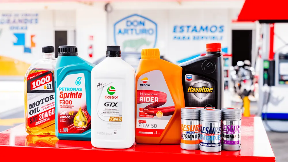 Lubricantes disponibles en estaciones Don Arturo